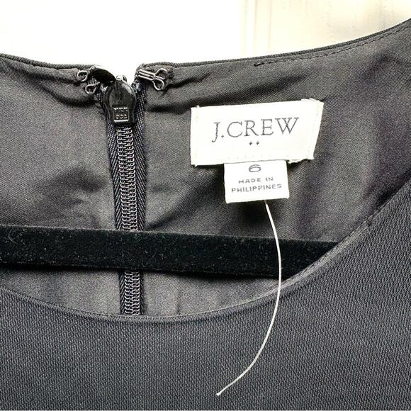 J Crew Black Dress, Short Sleeves, Crew Neck, Fitted Shift, Size 6 - Picture 2 of 8